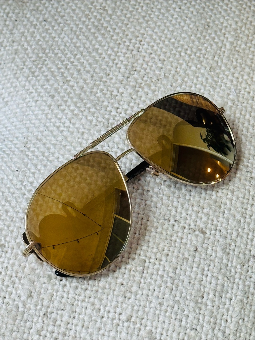 Versace Gold Frame Sunglasses with Brown Lenses